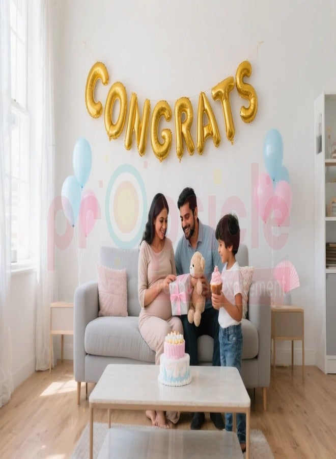 بروبسيكل بالونات فويل ذهبية على شكل حروف تهنئة من بروبسكل، مقاس 16 بوصة - مثالية لحفلات التخرج، والزفاف، وحفلات استقبال المولود، واحتفالات النجاح في العمل، وحفلات الوداع، وحفلات الترقية، ولافتة احتفال ذهبية. - Image 4